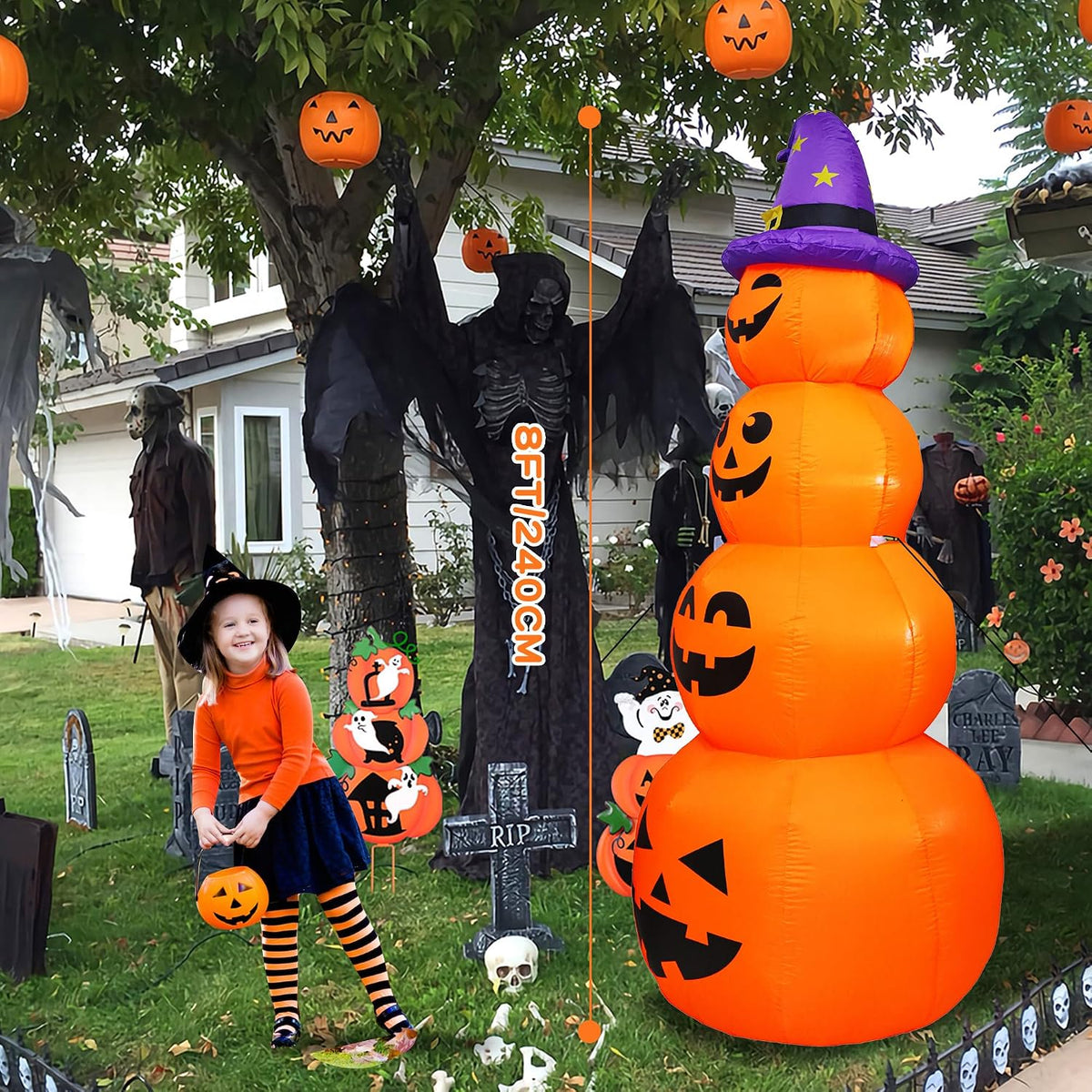 DearSun Calabazas inflables apiladas de Halloween de 8 pies de alto...