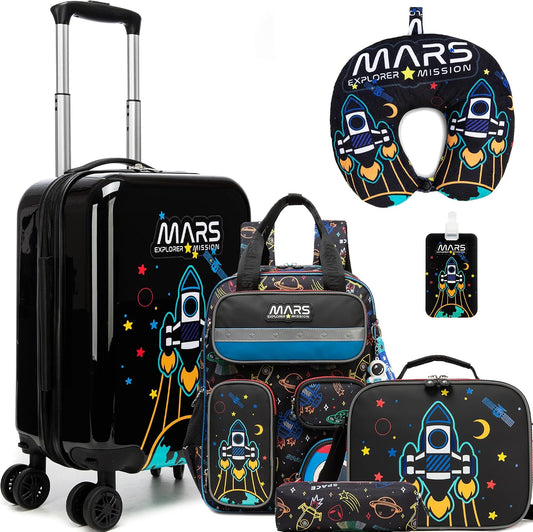Inprof Juego de maletas para niños, 5 piezas, equipaje rígido de 16...