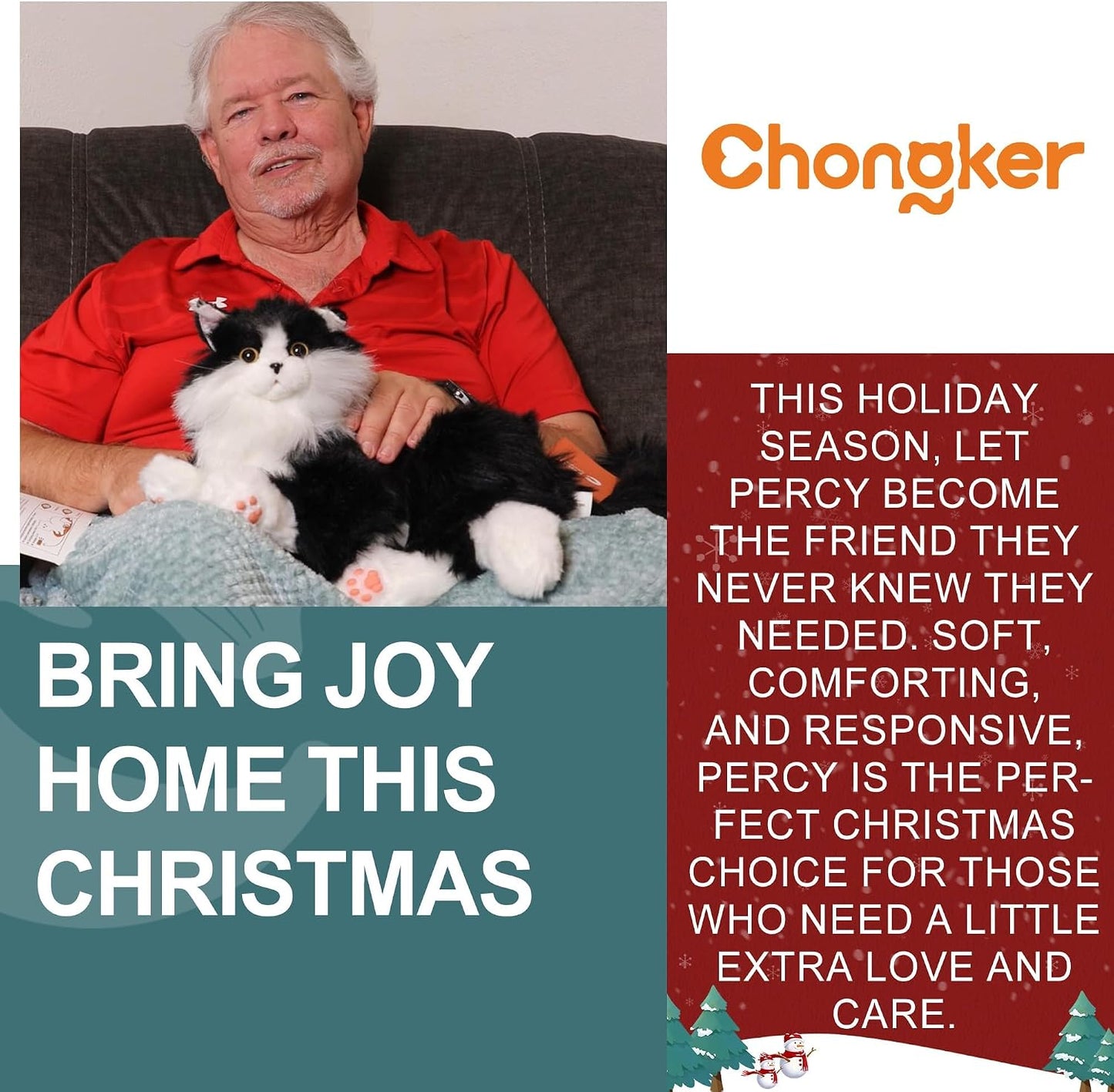 Chongker - Animales de peluche realistas para ancianos | Gato robót...