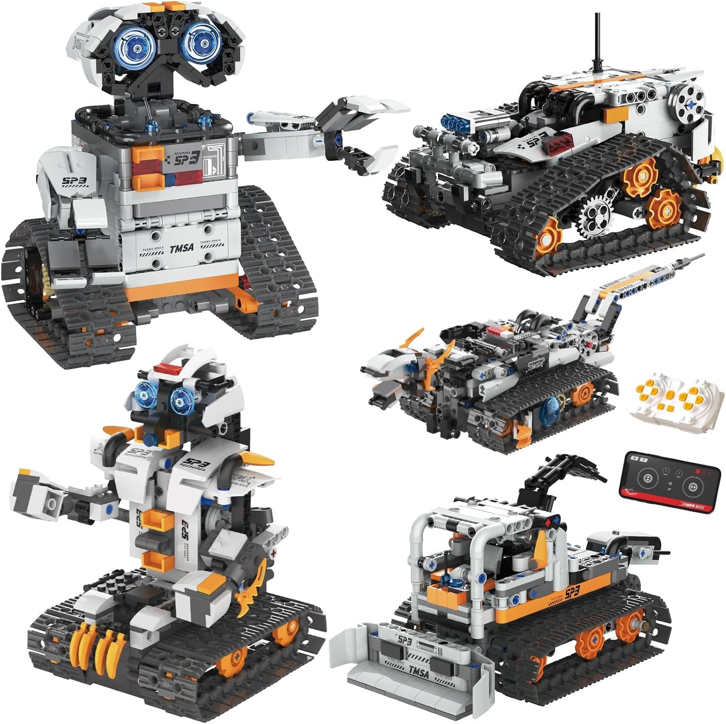 HPROMOT Kit de construcción de robot STEM 5 en 1, 688 piezas de jug...