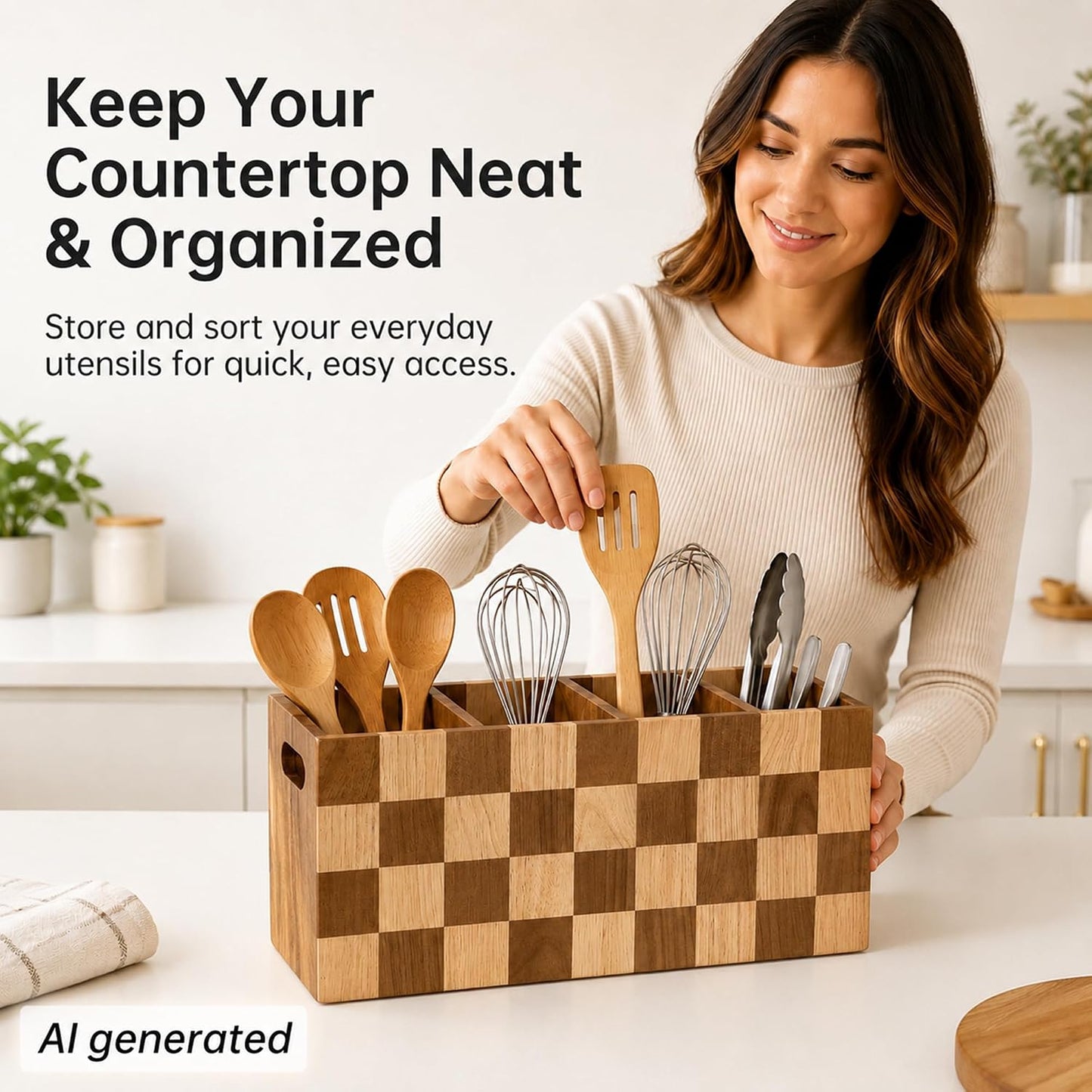 Fyctio Soporte para Utensilios de Cocina, Organizador de Utensilios...