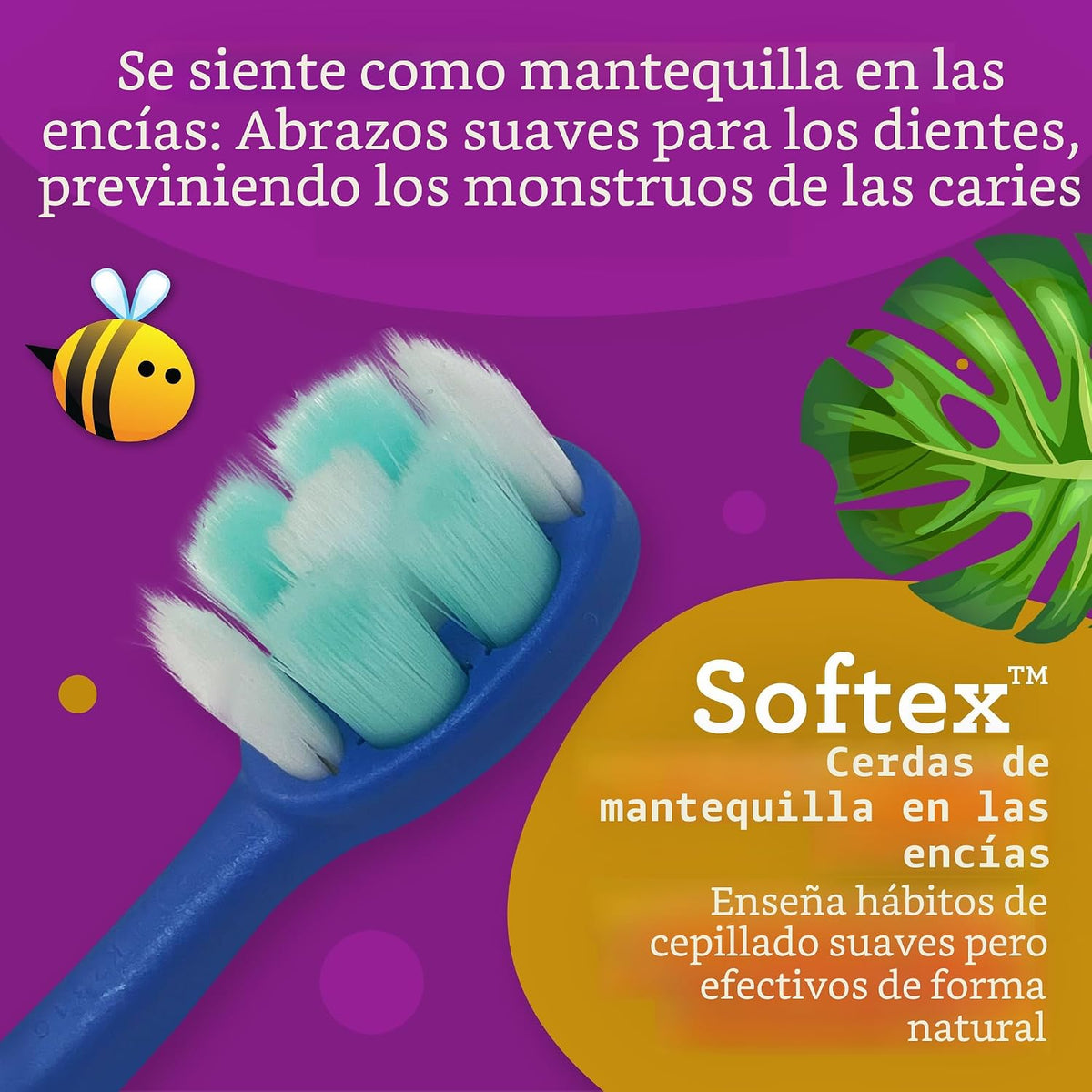 GuruNanda Butter On Gums - Cepillo de dientes para niños, paquete d...
