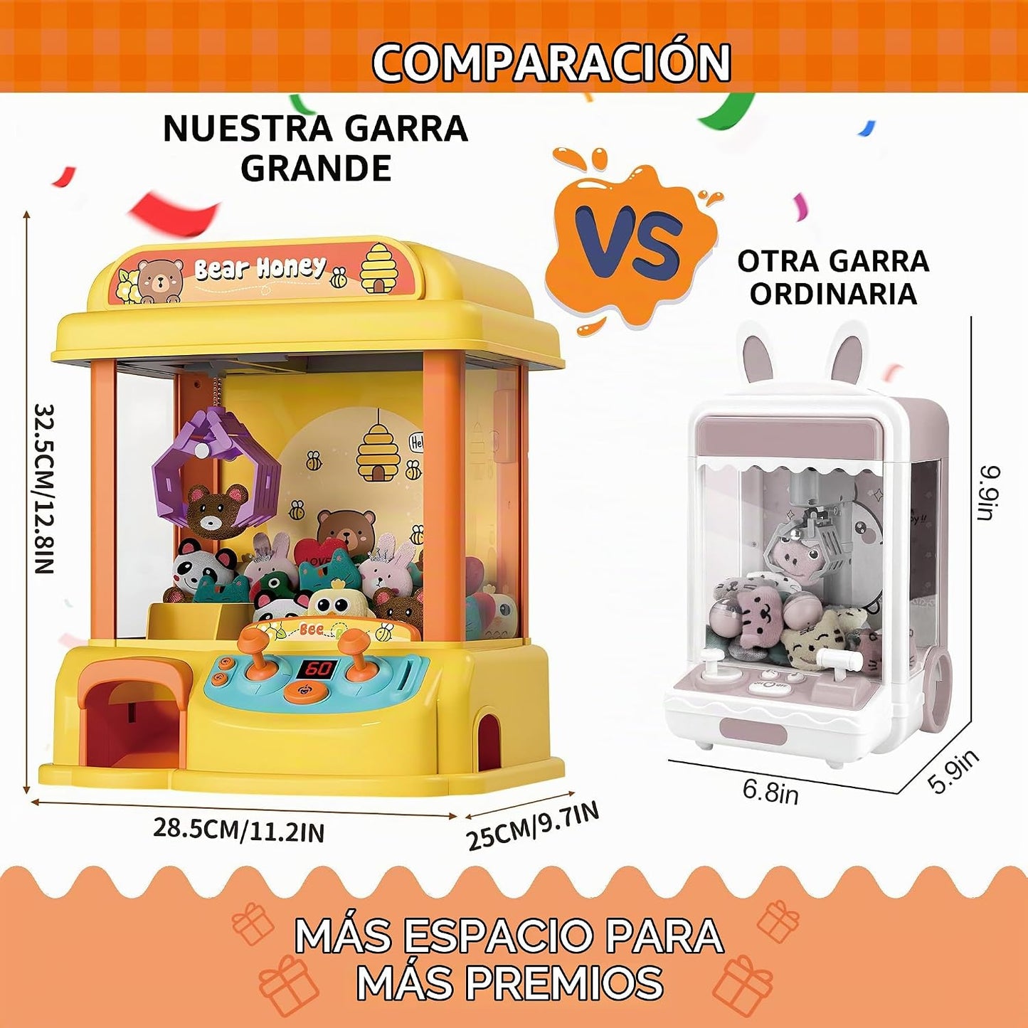 ROHSCE - Máquina de pinza para niños, máquina expendedora de juguet...