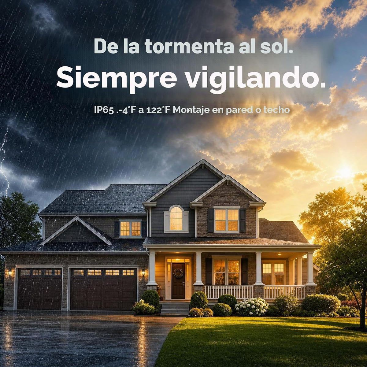 Dzees Cámara de seguridad al aire libre inalámbrica de 3MP 2K, alim...