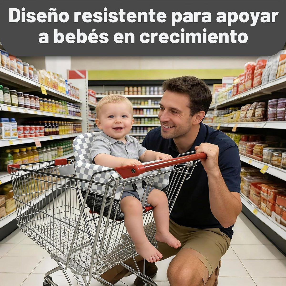 Funda de asiento de carrito de compras para bebé niña y niño, funda...