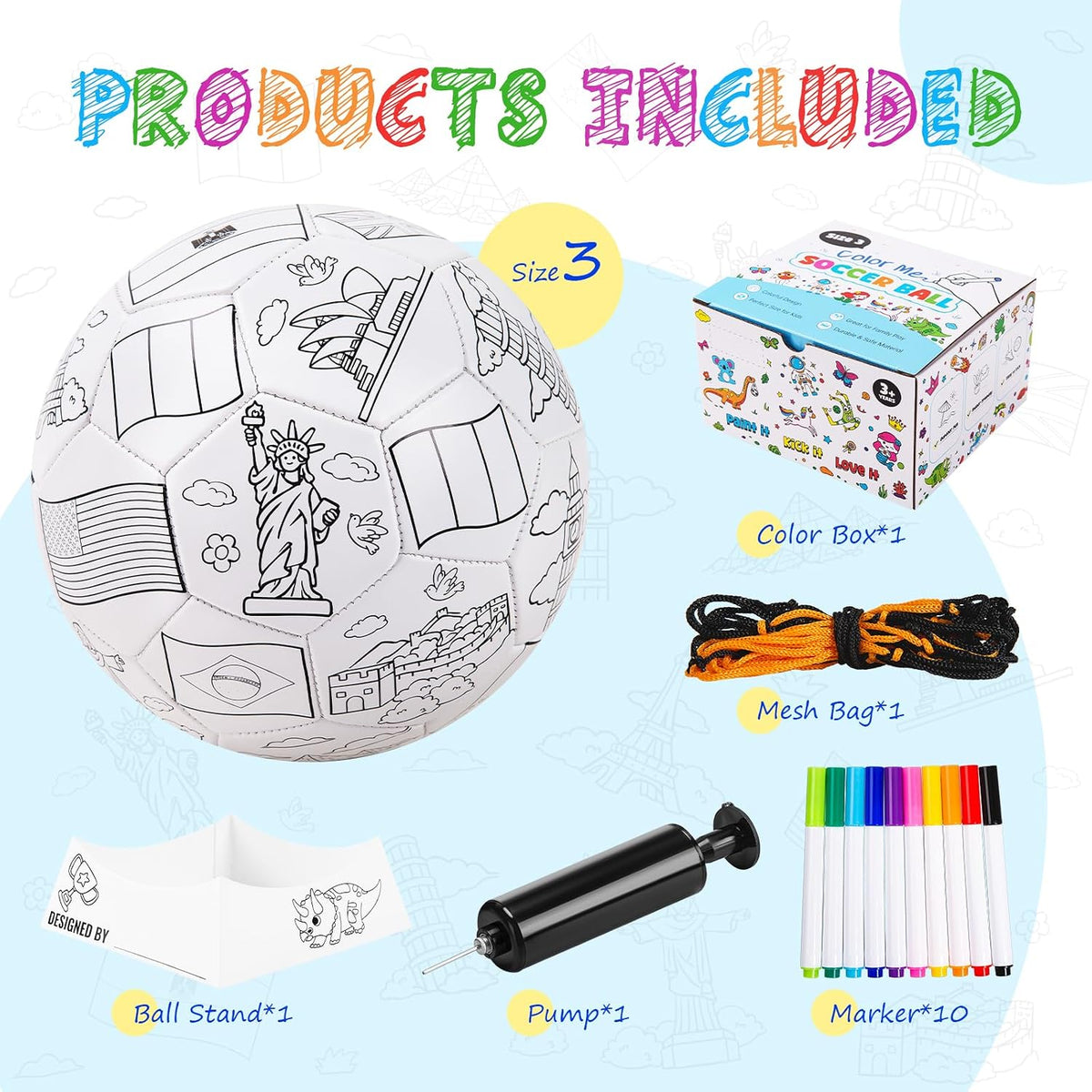 ZOOJOY Colorea tu propio balón de fútbol, kit de manualidades con...