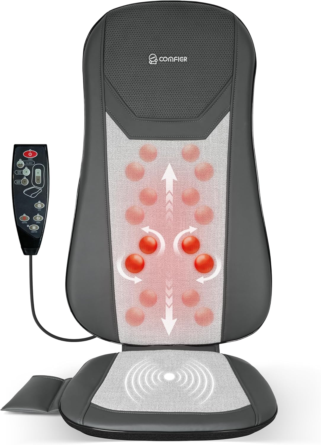 COMFIER - Masajeador Shiatsu de espalda completa para silla con cal...