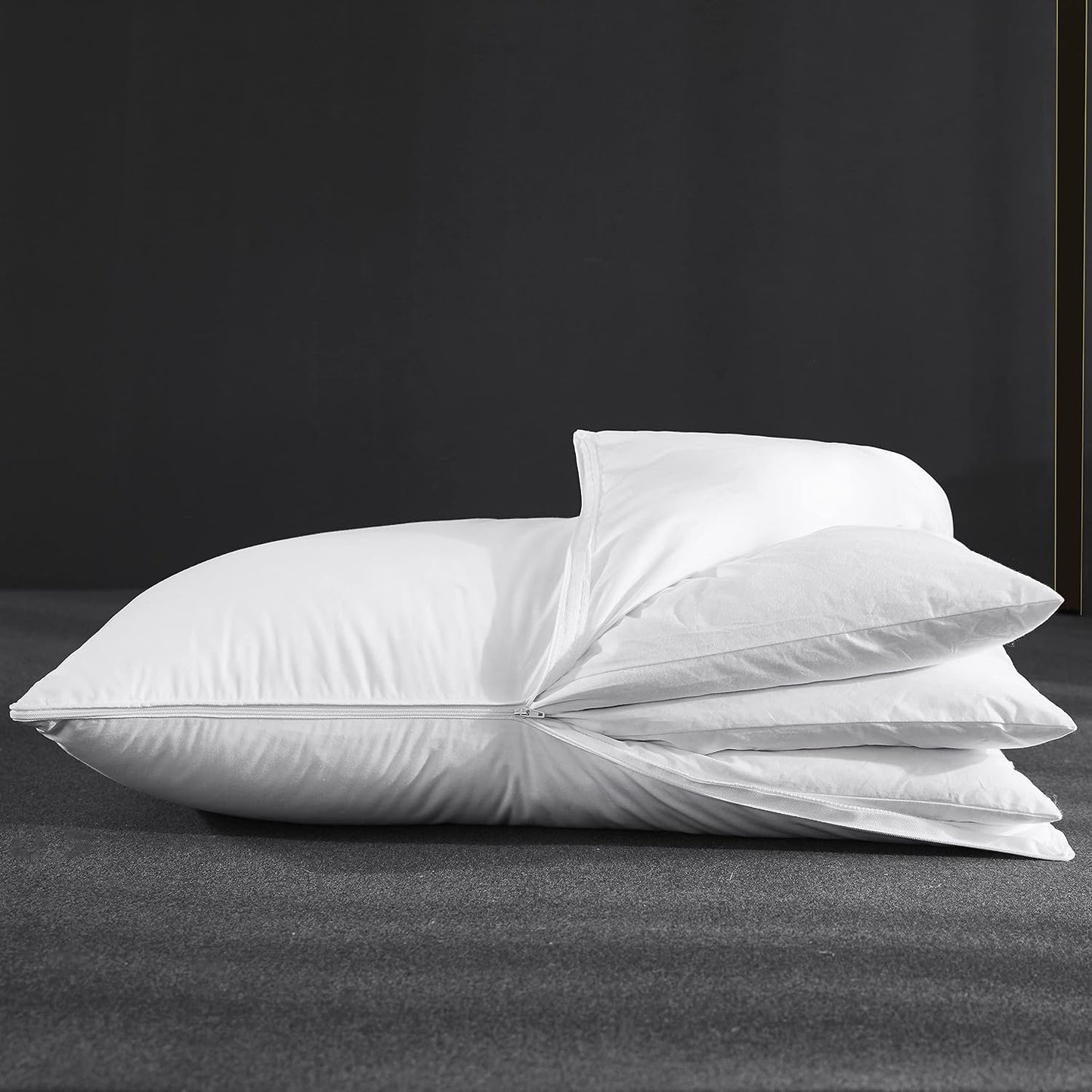Three Geese - Almohada de plumas de ganso ajustable de capas, almoh...