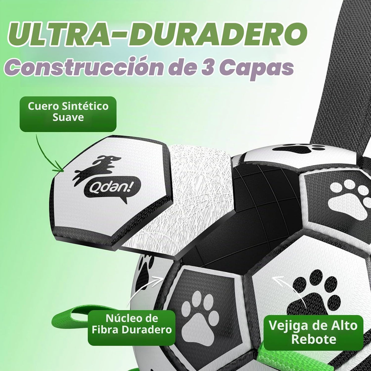 QDAN Juguetes para perros pequeños y medianos, pelota de fútbol par...