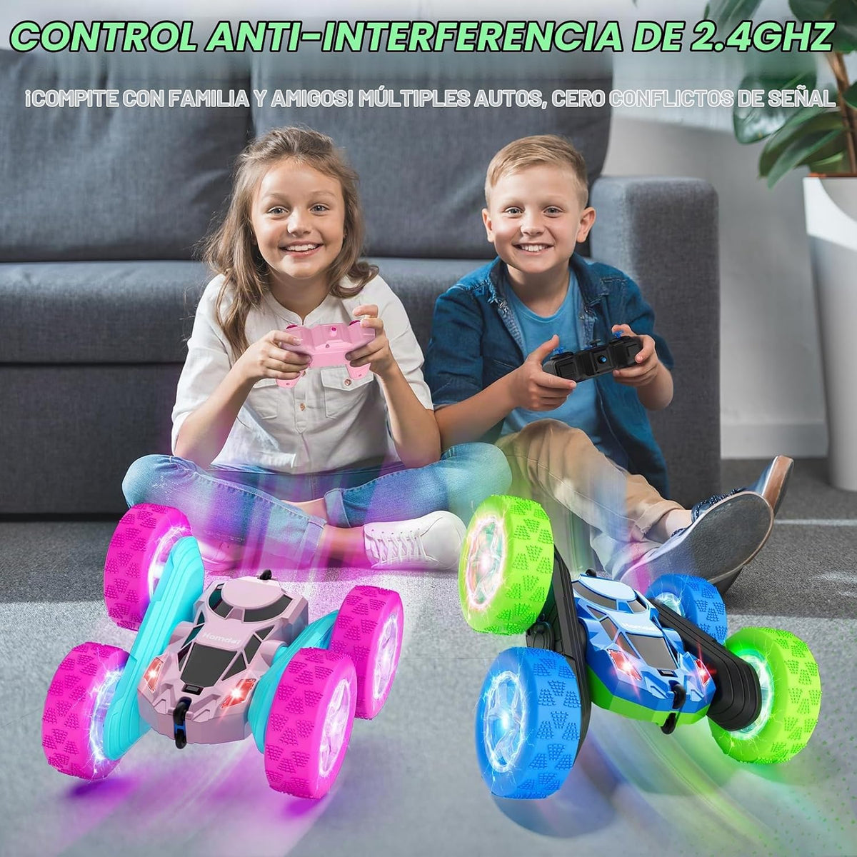 Hamdol Coches de juguete RC para niños de 6 a 12 años, auto girator...