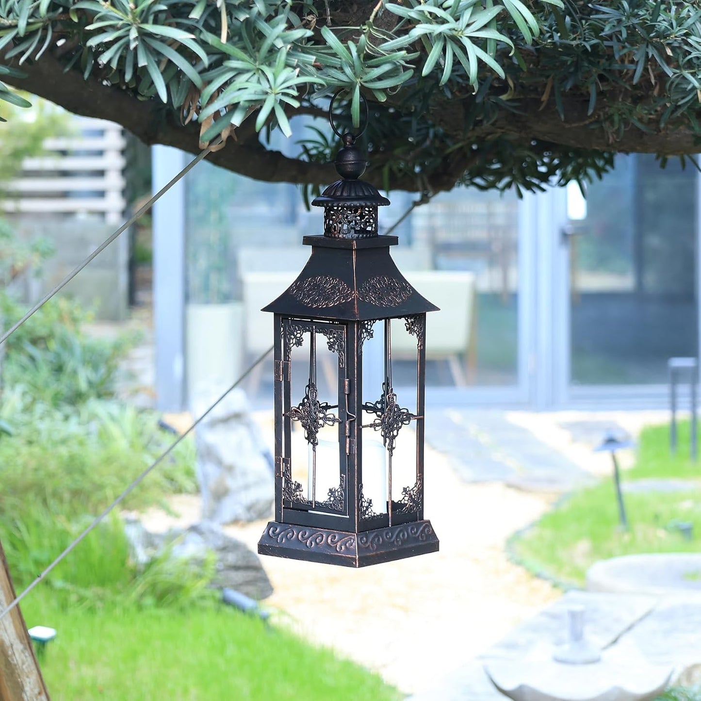 DECORKEY Faroles LED decorativos para exteriores e interiores, faro...