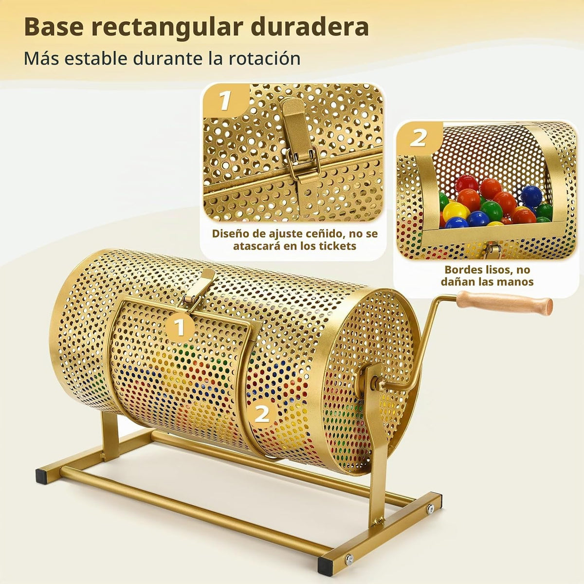 AugFir Tambor de Rifa, Jaula Giratoria de Boletos de Rifa de Servic...