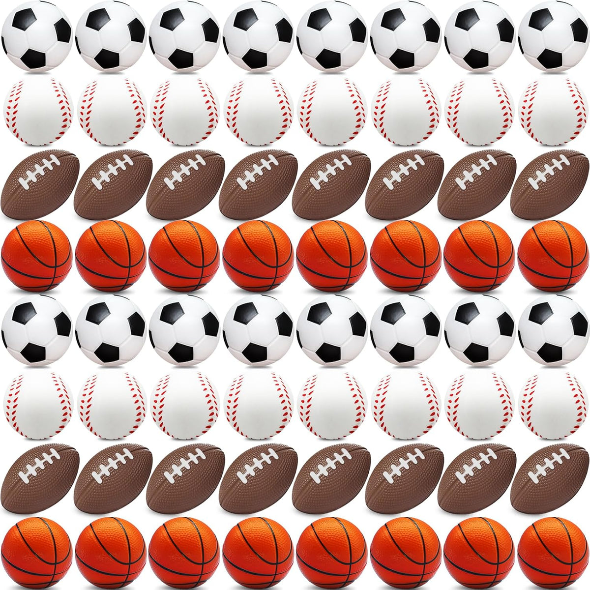 60 pelotas deportivas de estrés para niños, mini pelotas de fútbol,...