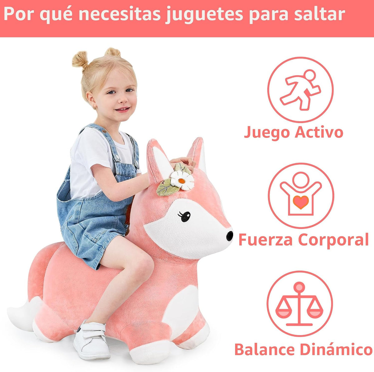 iPlay, iLearn Bouncy Pals Caballo Saltarín Zorro, Juguete Inflable...