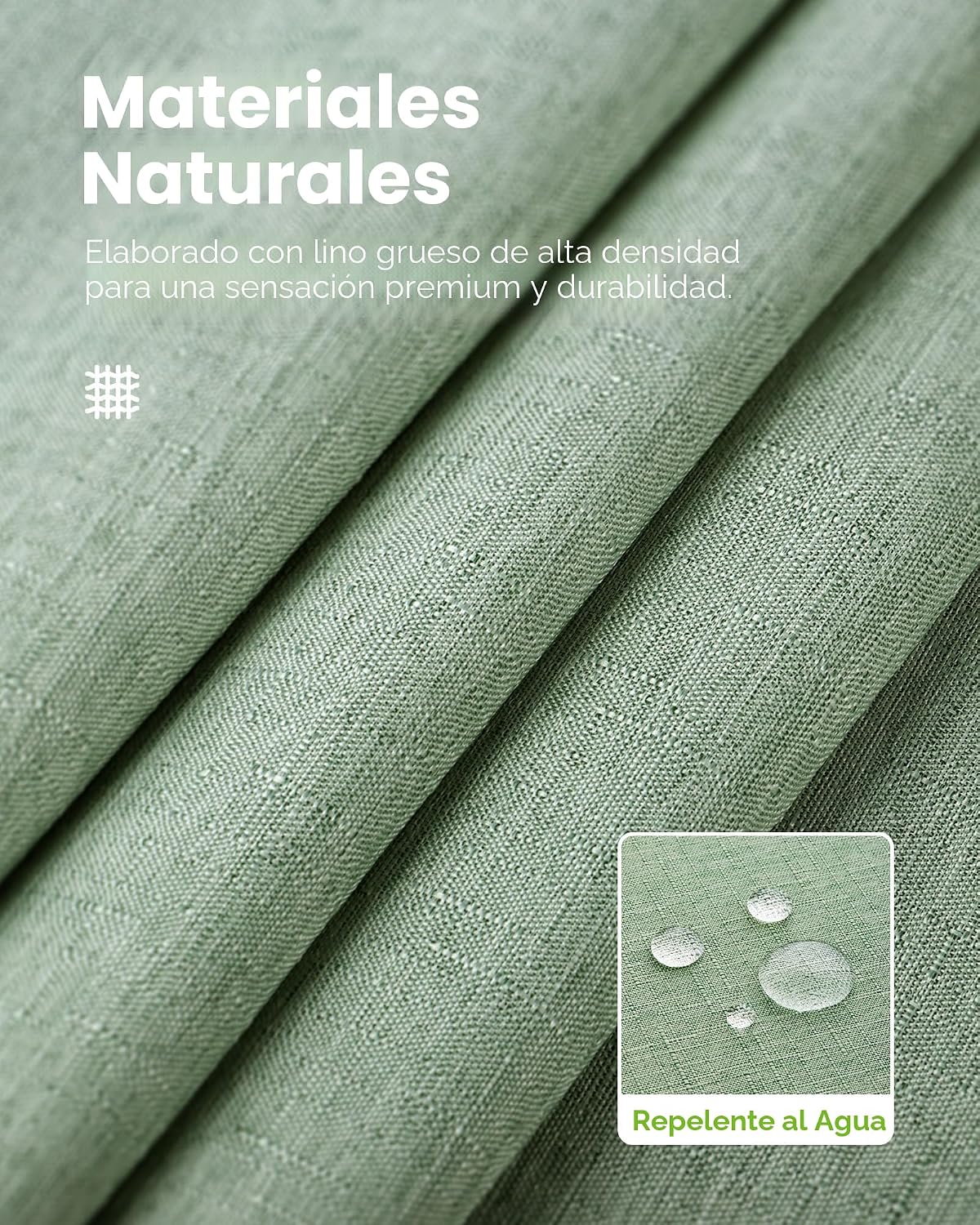 Pureegg Mantel Rectangular de Lino Impermeable y Resistente a las M...