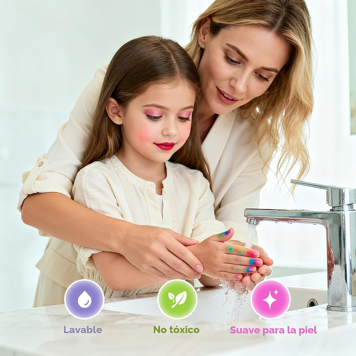 Juego de 63 piezas de maquillaje para niñas, kit de maquillaje cosm...