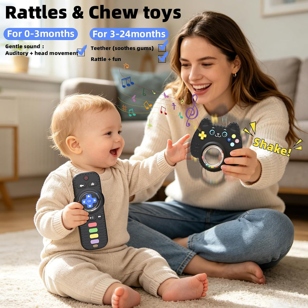 Chuya Baby Toys Baby Toys Juguetes de dentición con control remoto,...