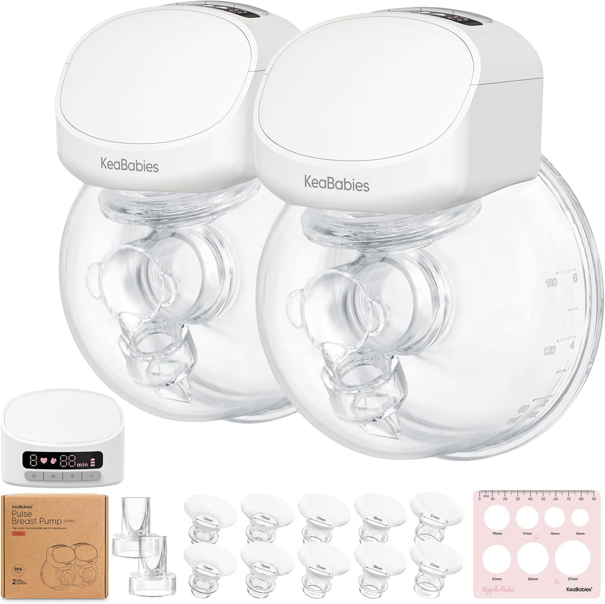 KeaBabies Extractor de leche manos libres, extractor de leche inalá...