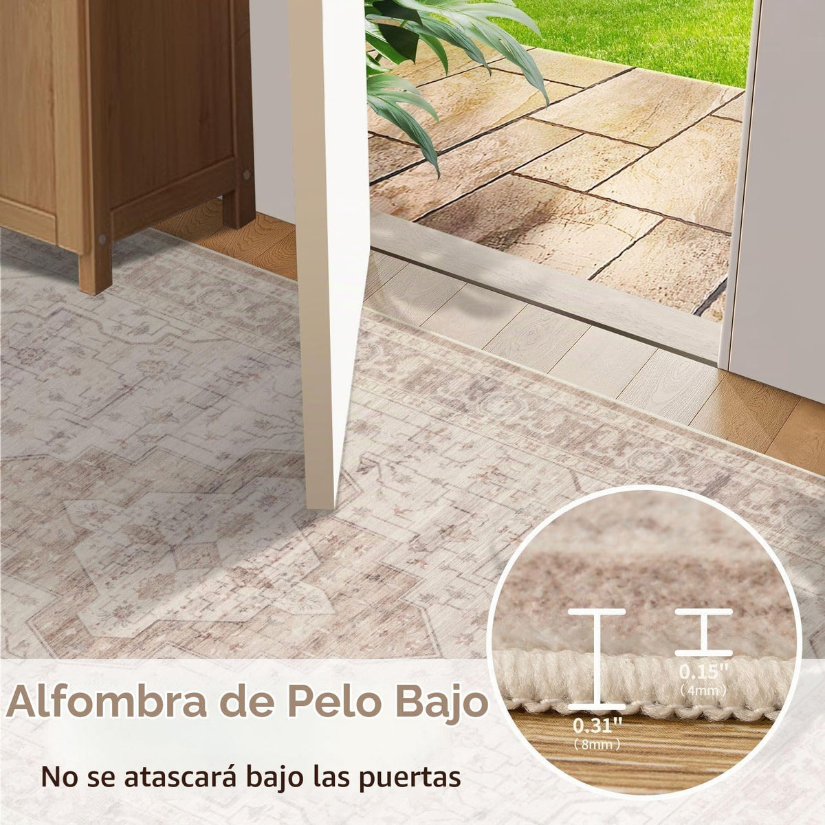 Rugxara - Tapete lavable vintage para sala de estar, oficina, comed...