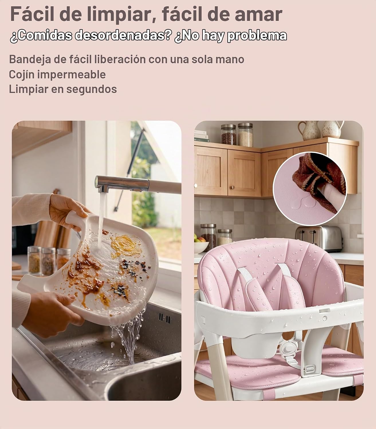 Silla alta plegable para bebé y torre de pie para niñas mayores de...