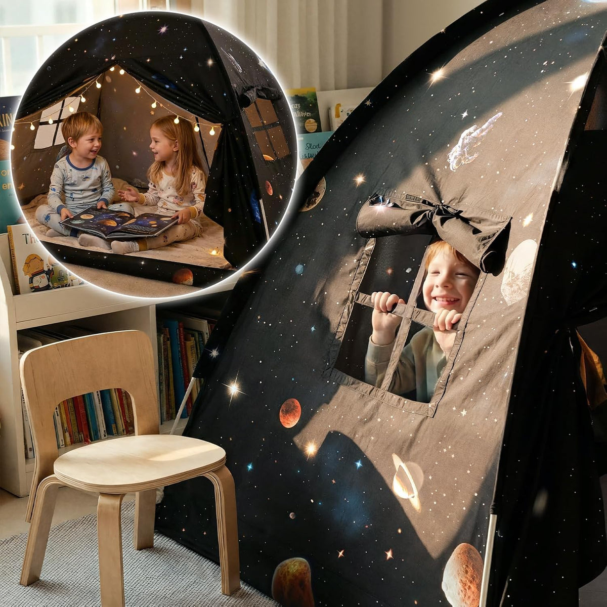 Tienda de campaña con dosel para cama completa, toldo interior para...