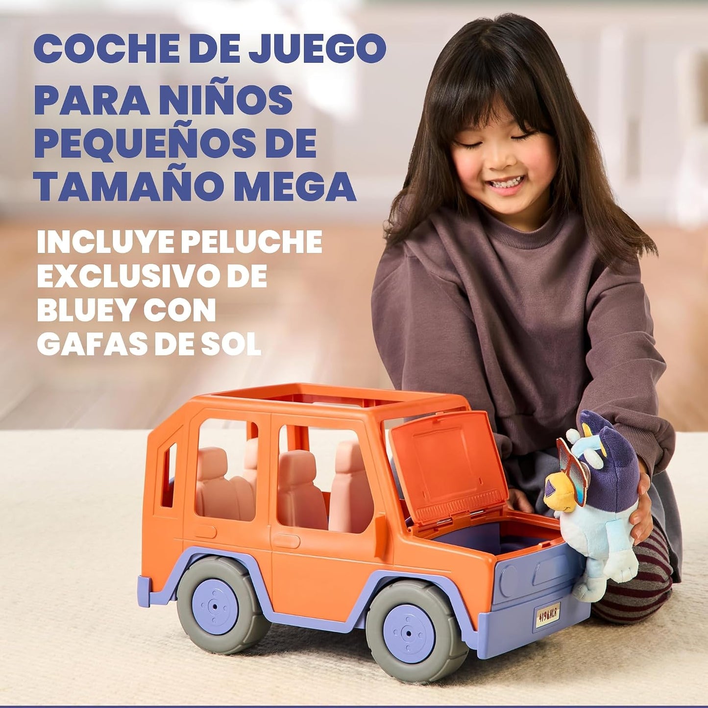 Bluey Big Heeler 4WD Gran Coche de Juguete, Coche de Juguete Intera...