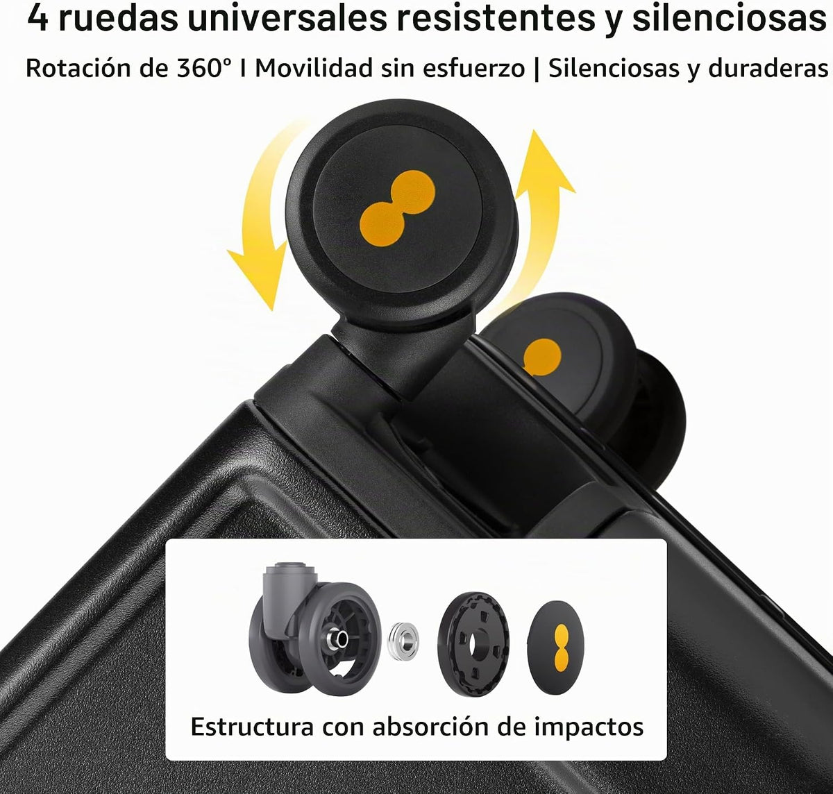 LEVEL8 Maletas rígidas de equipaje sin cremallera con ruedas girato...