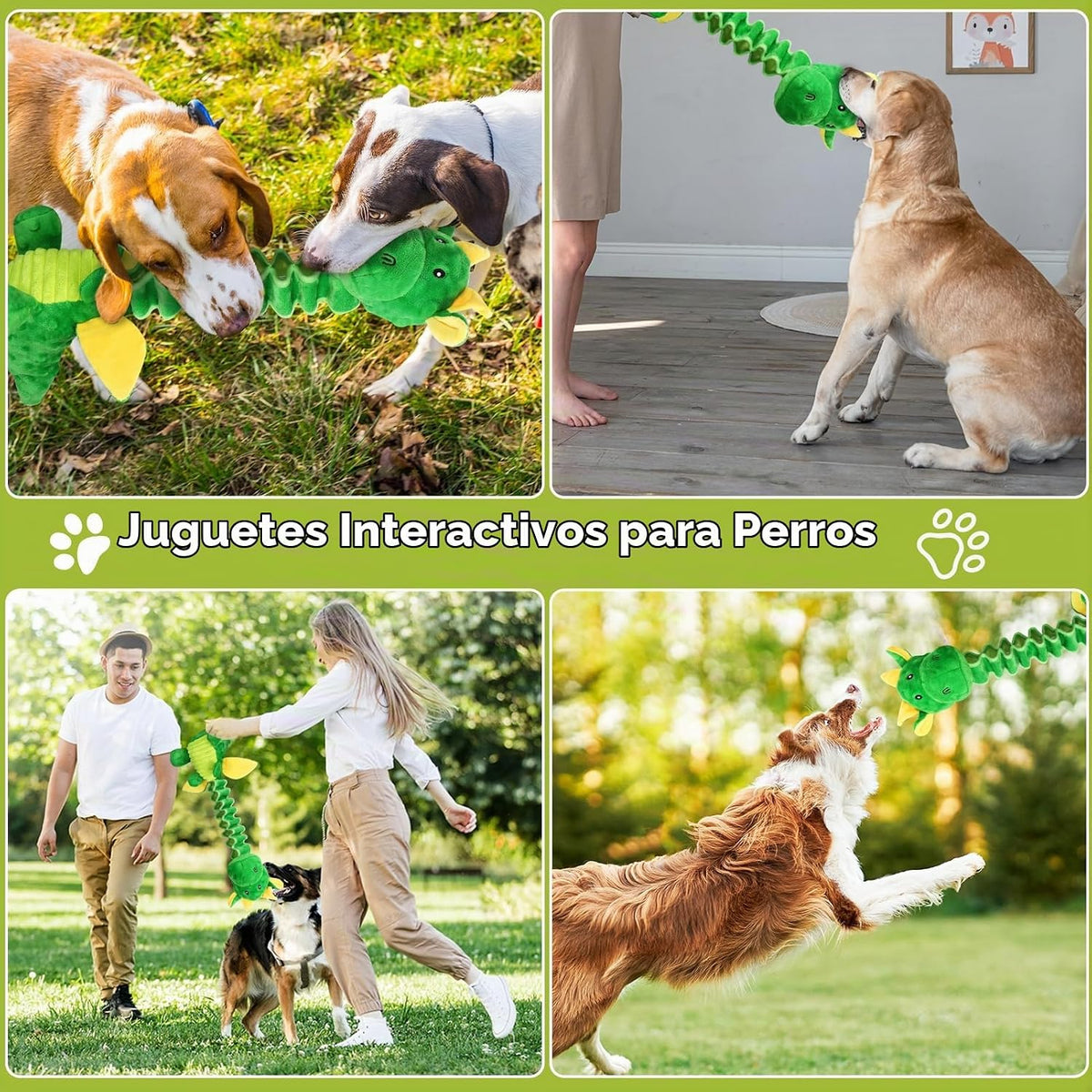 Eneston Juguetes Grandes Chirriantes para Perros, Juguetes de Tira...