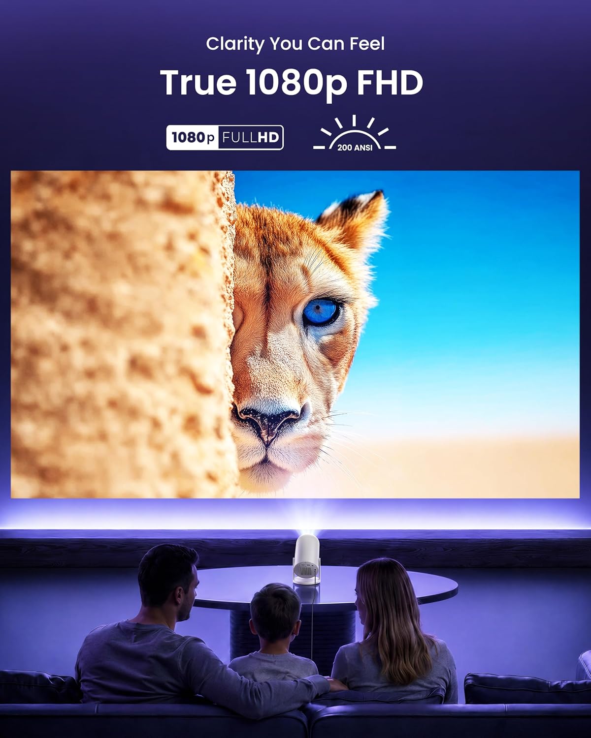 Boldever Roku TV 1080P FHD Mini proyector inteligente con Wi-Fi y B...