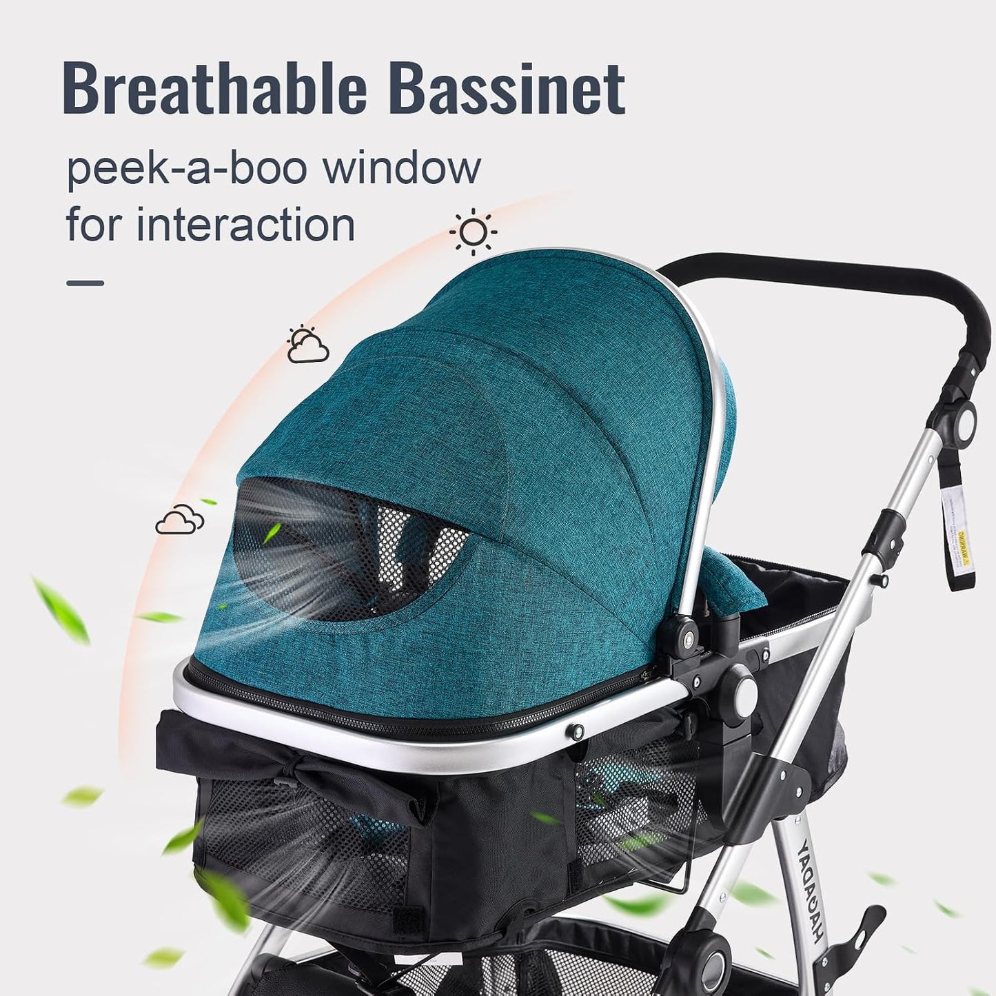 Cochecito Hagaday para bebé, 2 en 1, reversible, asiento para niños...