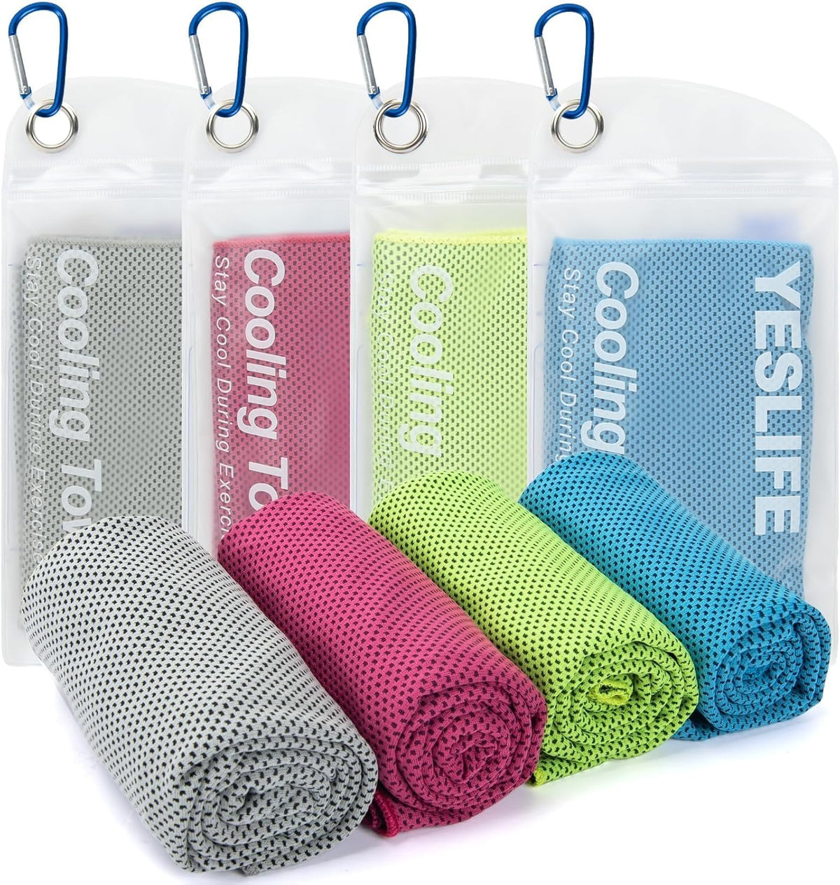 YESLIFE Paquete de 4 toallas refrescantes de 40 x 12 pulgadas, toal...