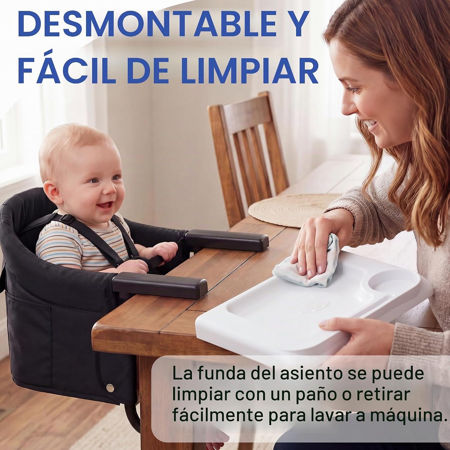 Gryvoth Silla alta portátil de gancho con bandeja para bebé y niño...