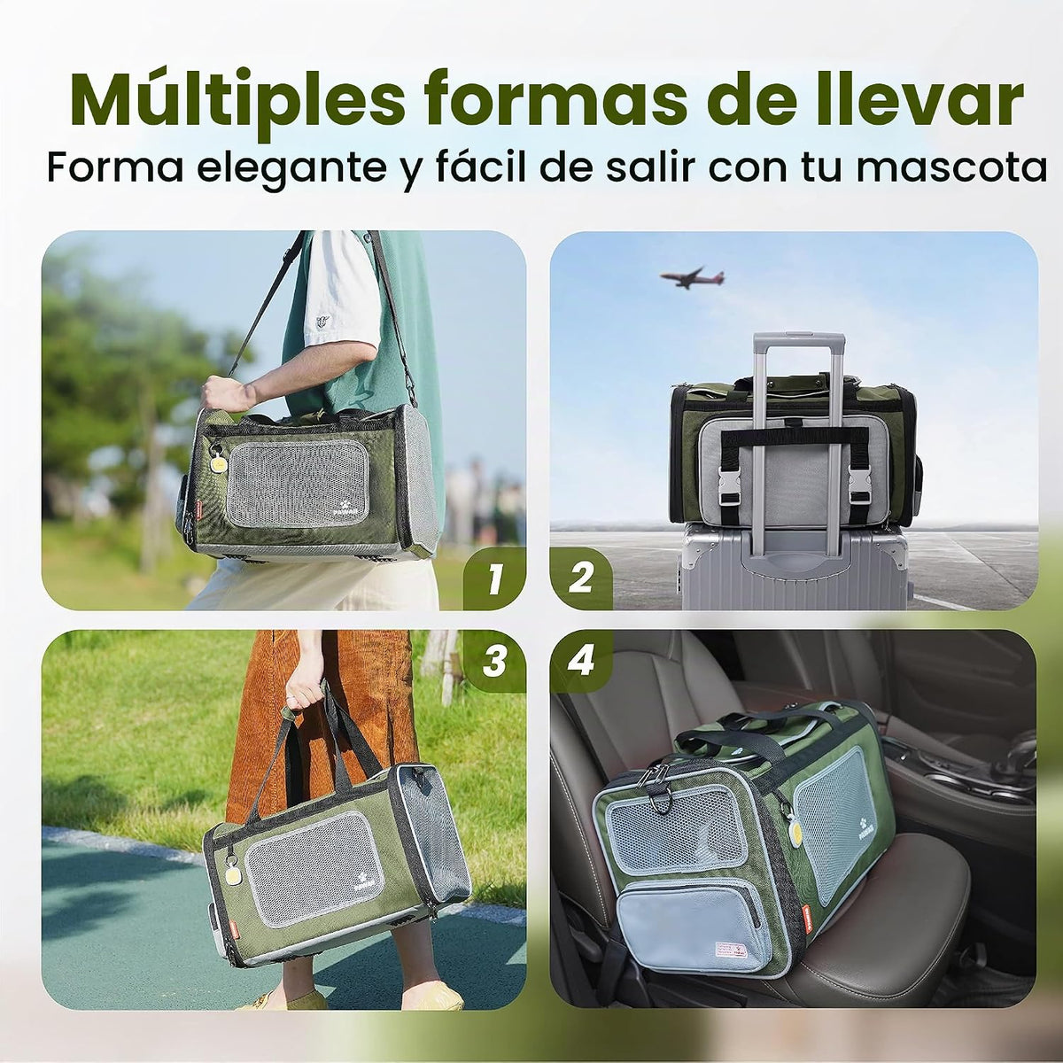 Pawaii Transportador para mascotas, aprobado por la aerolínea TSA,...