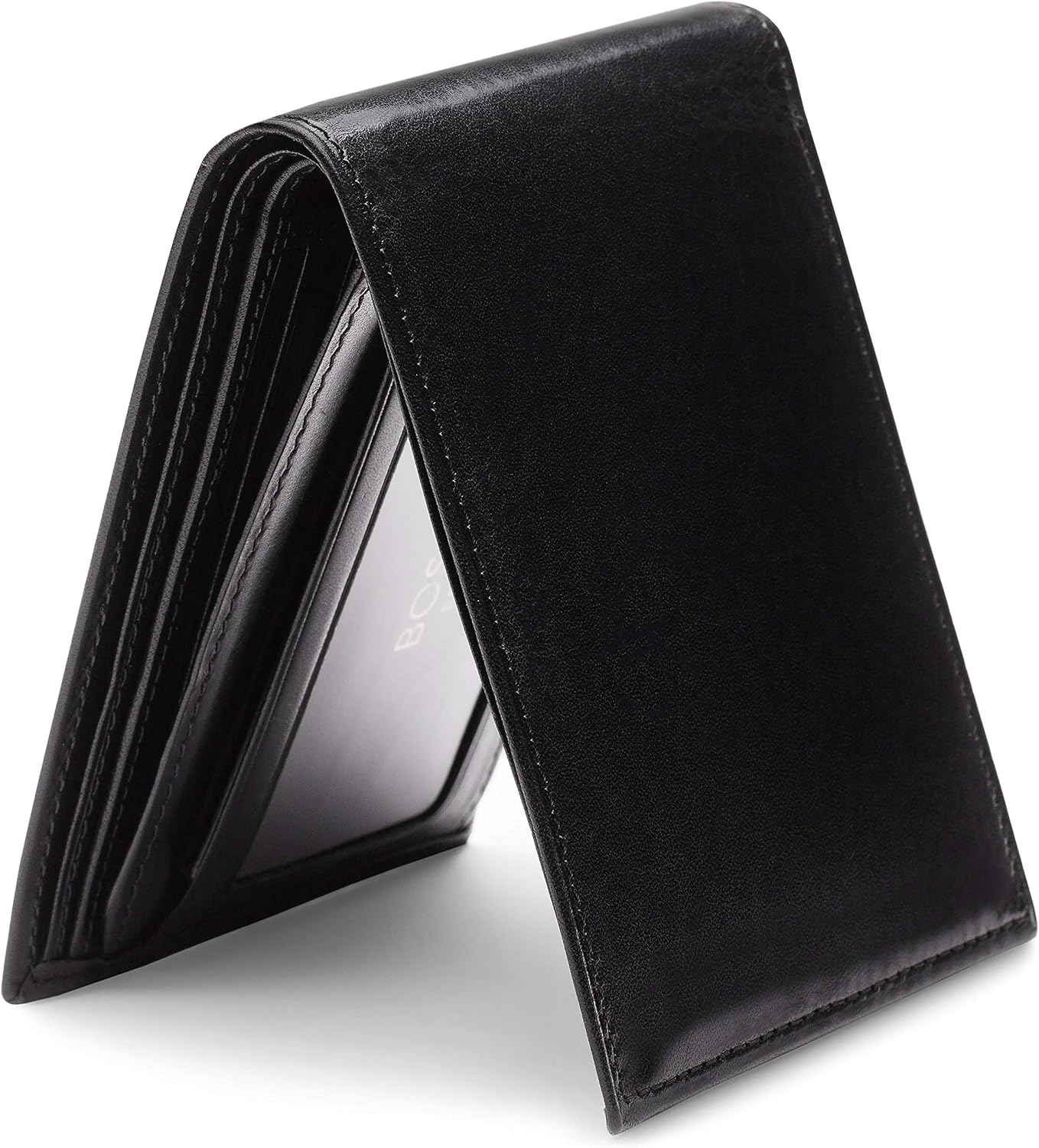 Bosca Bifold para hombre con tarjeta\/solapa de identificación, Neg...