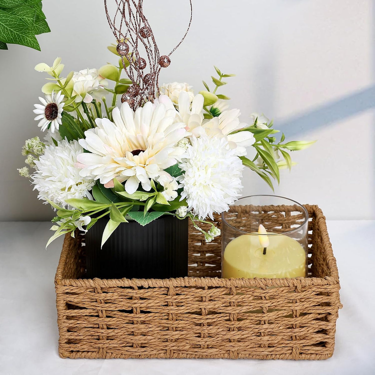 DIYDOFUN Centros de mesa para fiestas, juego de 6 arreglos florales...