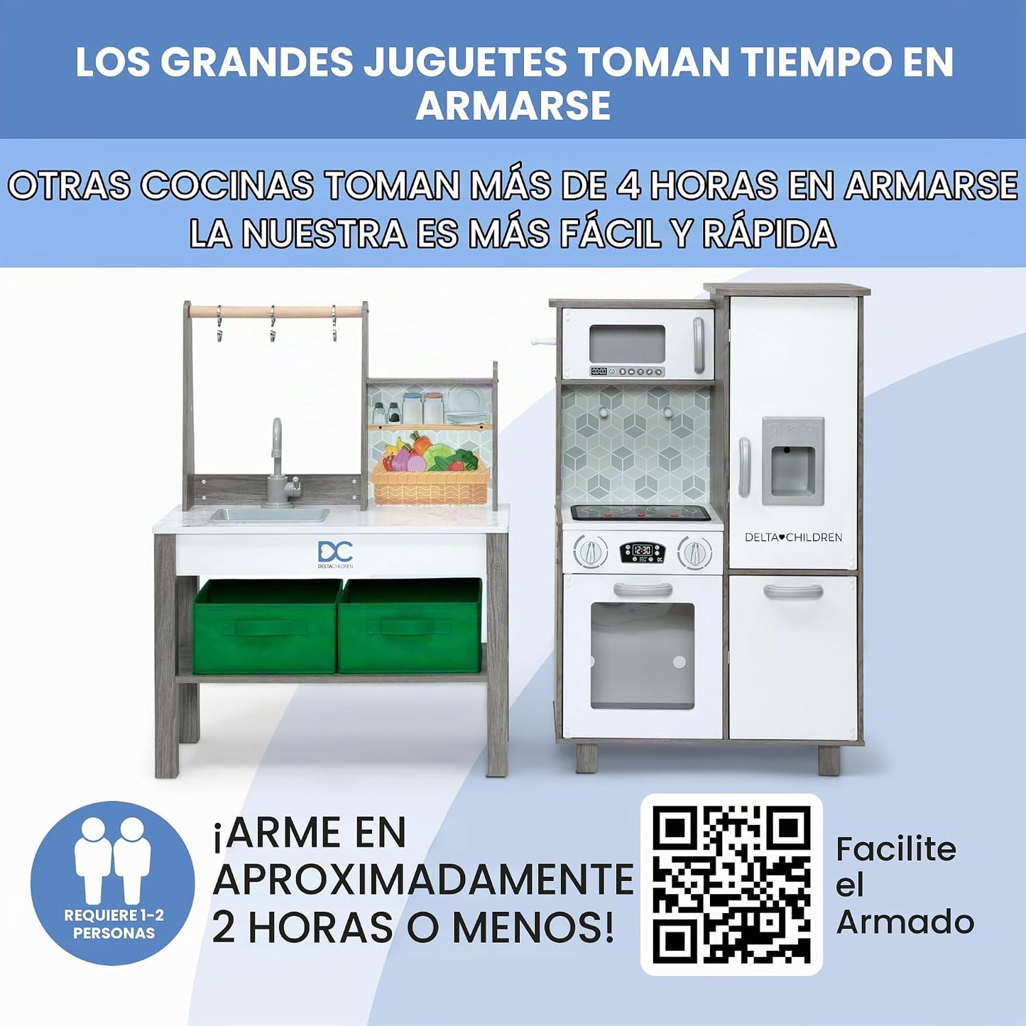 Delta Children - Cocina de juguete de esquina todo en uno Gourmet -...