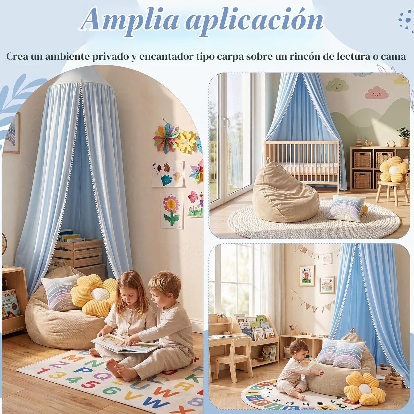 Juego de rincón de lectura para niños con tienda de campaña, funda...
