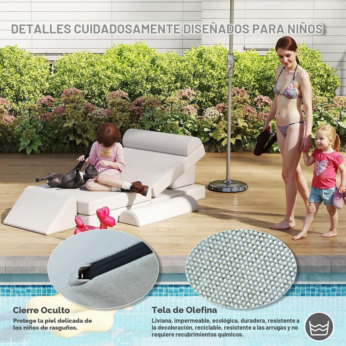 Jela Sofá para Niños, Sofá Modular para Niños Resistente al Agua pa...