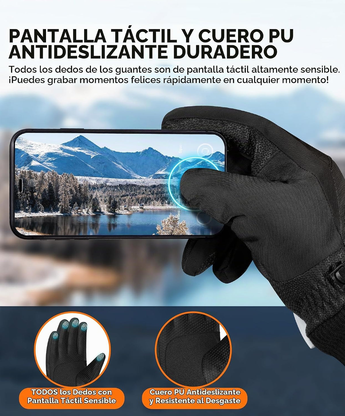rivmount Guantes de invierno de nieve con impermeable\/pantalla tác...