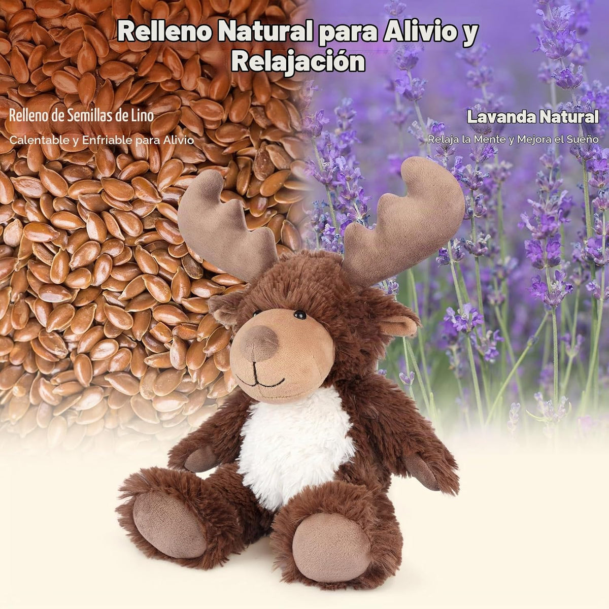 SuzziPals Alce de Peluche Calentable y Enfriable, Almohadillas de C...