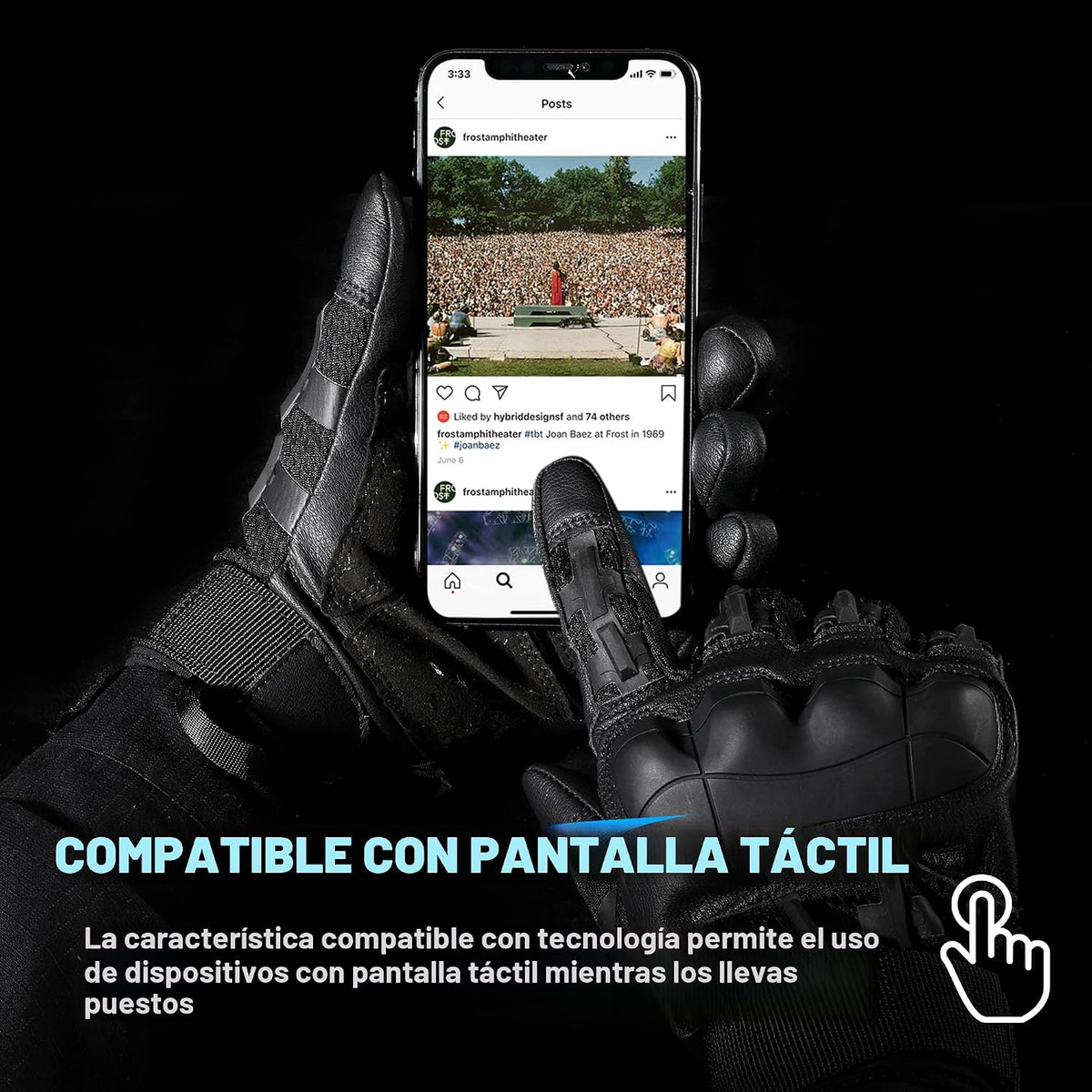 WTACTFUL Guantes tácticos para hombre y mujer, palma reforzada con...