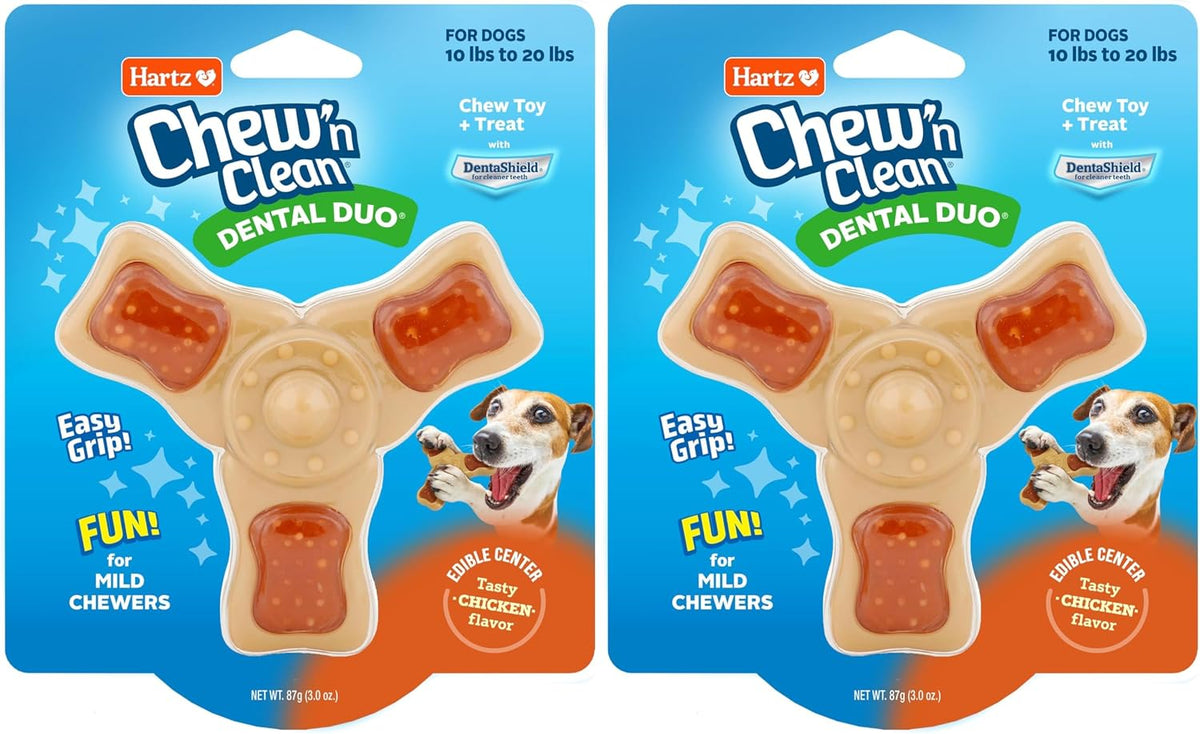 Hartz Chew 'n Clean - Juguete masticable y trato en uno de tres...