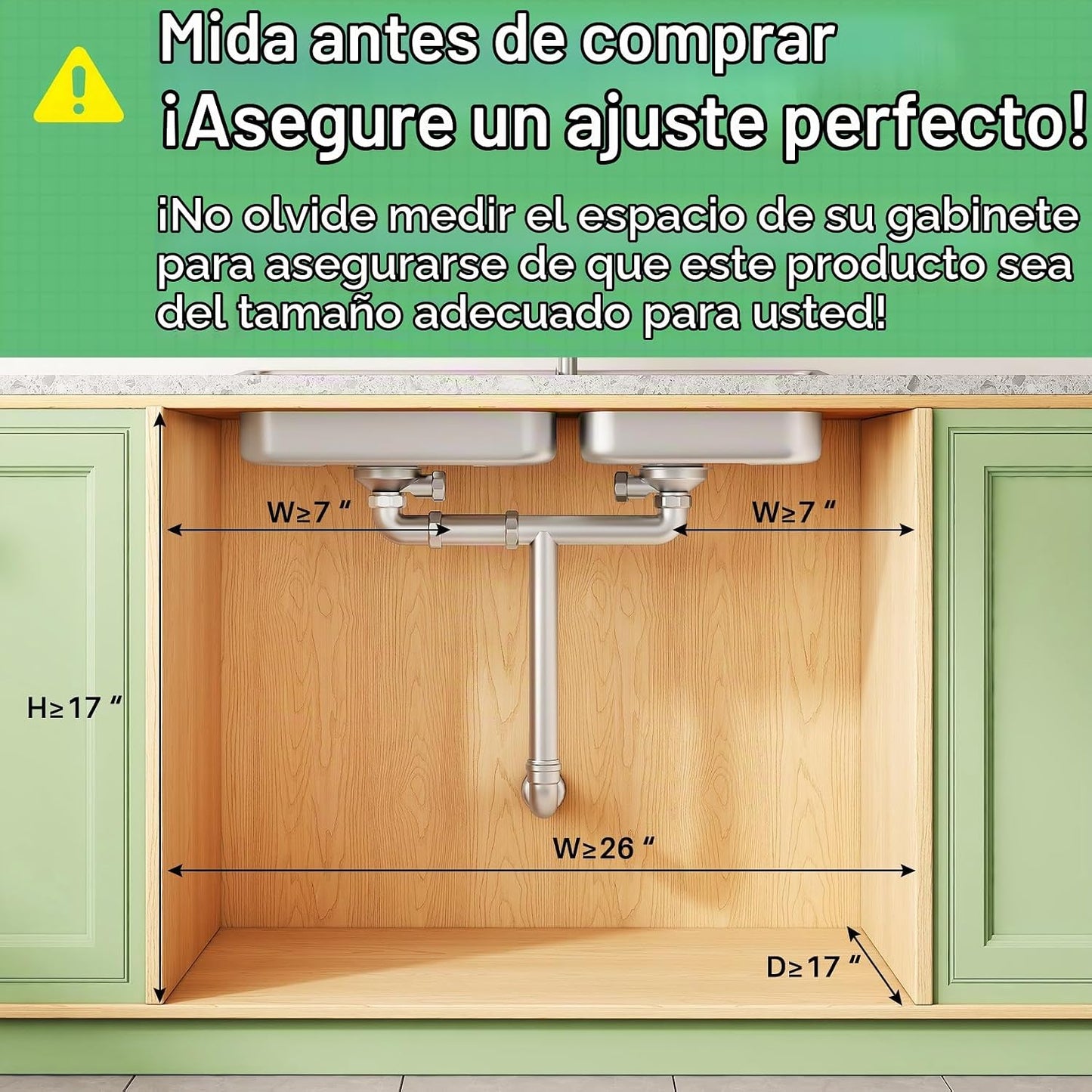 Kitstorack Organizador para debajo del fregadero, paquete de 2 unid...