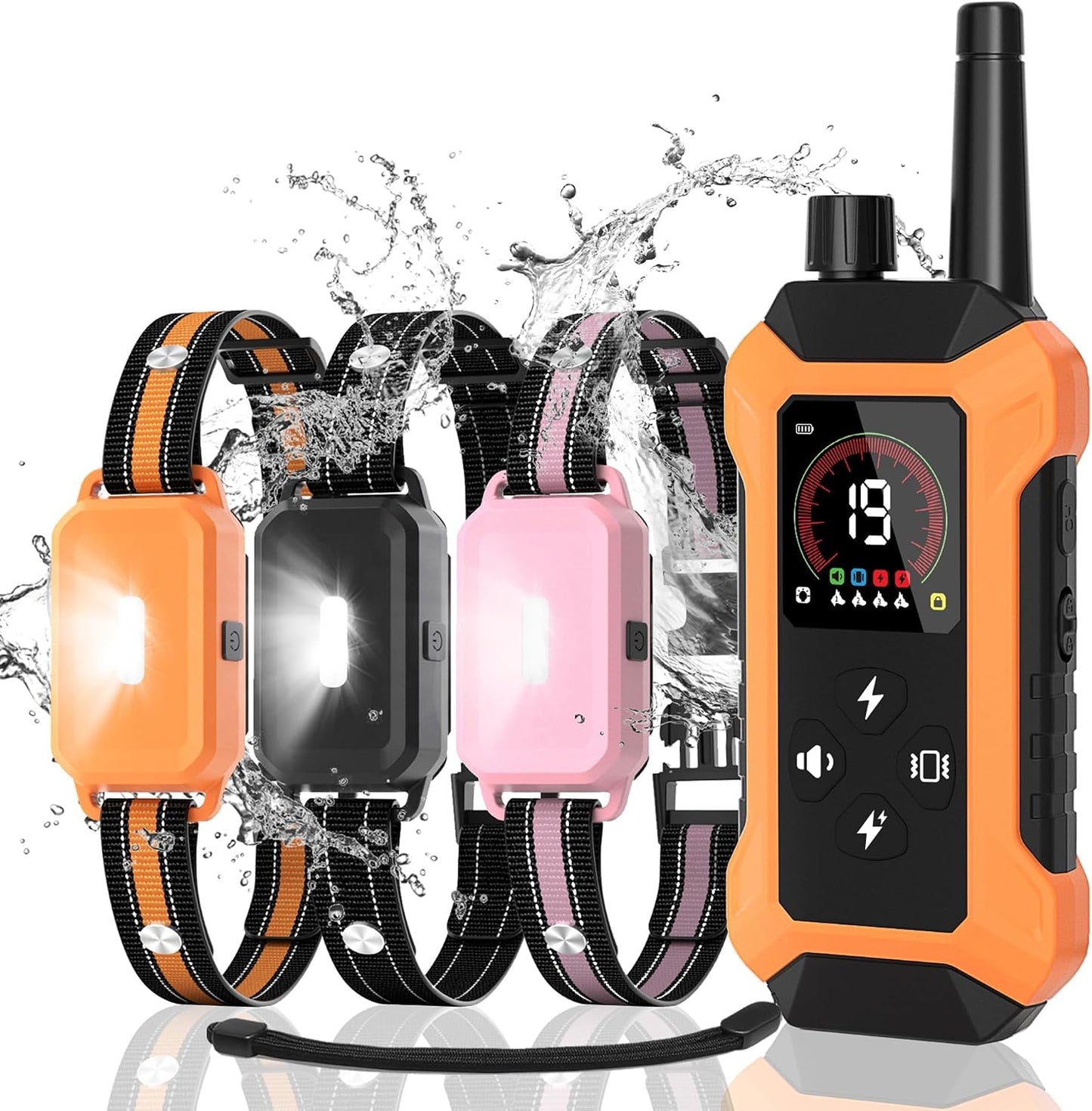 3 collares de choque para perros con control remoto (5-150 libras),...