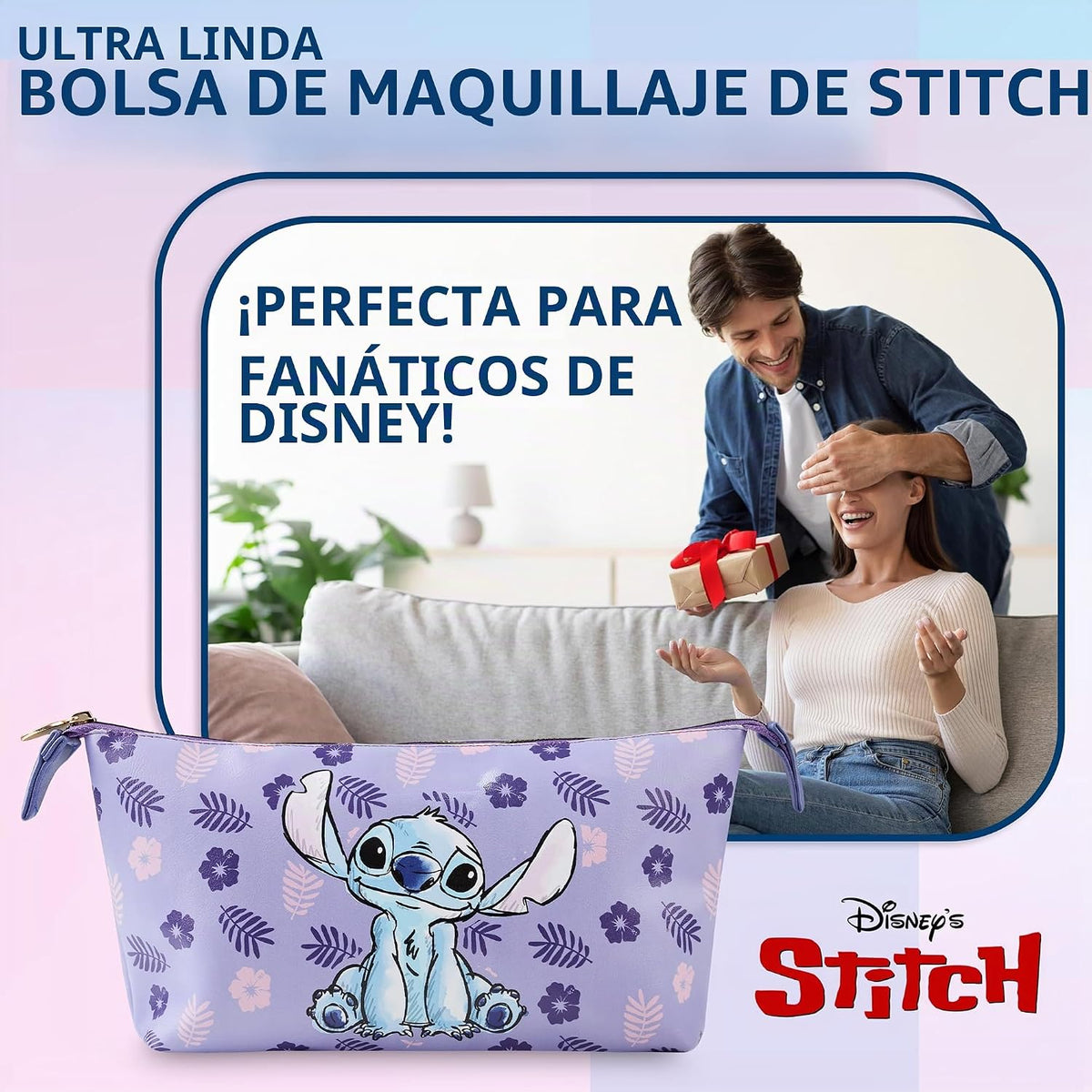 Disney Bolsa de aseo de puntada, bolsa de almacenamiento de maquill...