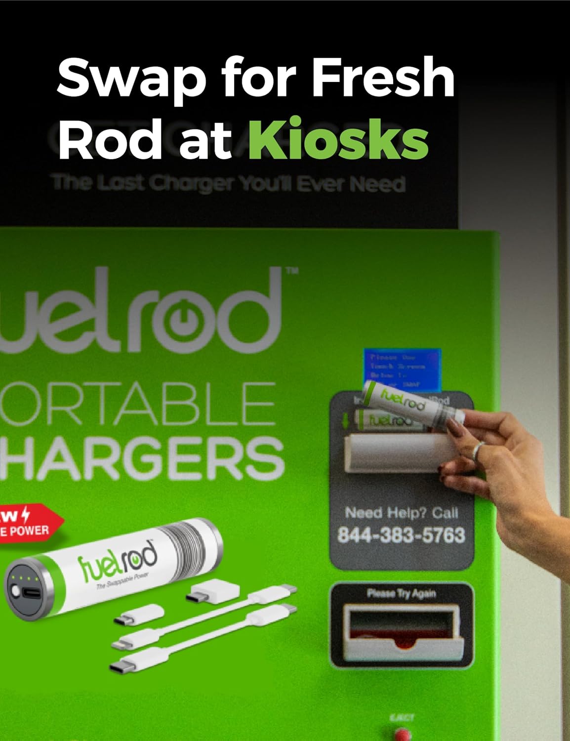FuelRod Kit de cargador portátil USB-C, paquete de 2, incluye todos...