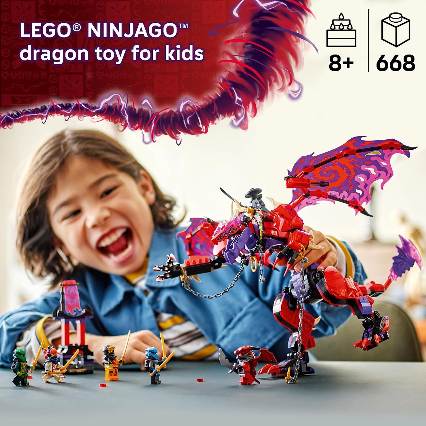 LEGO NINJAGO Thunderfang Dragon of Chaos - Juguete de construcción...
