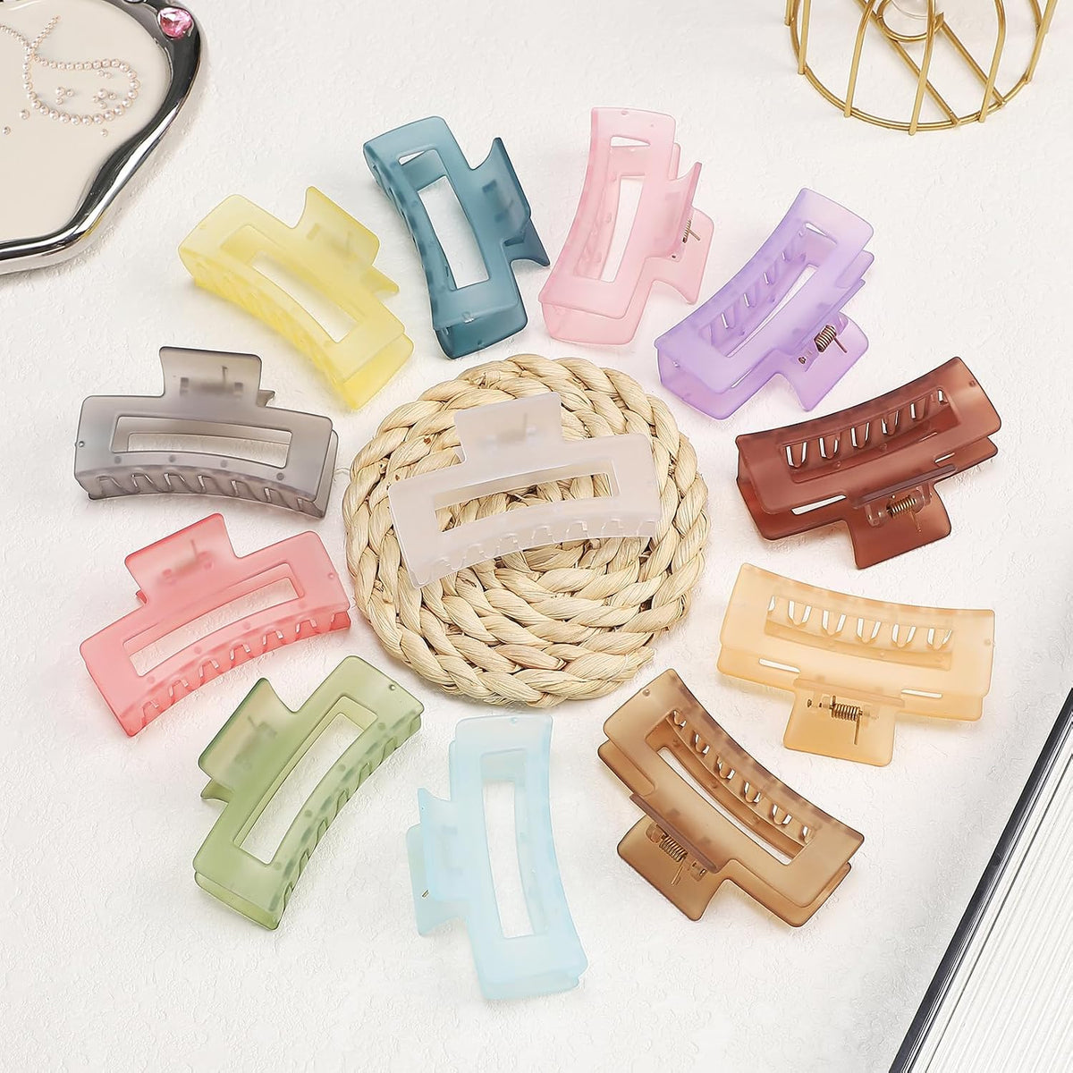 Sisiaipu Pinzas Cuadradas y Rectangulares para el Cabello de 3.5 Pu...