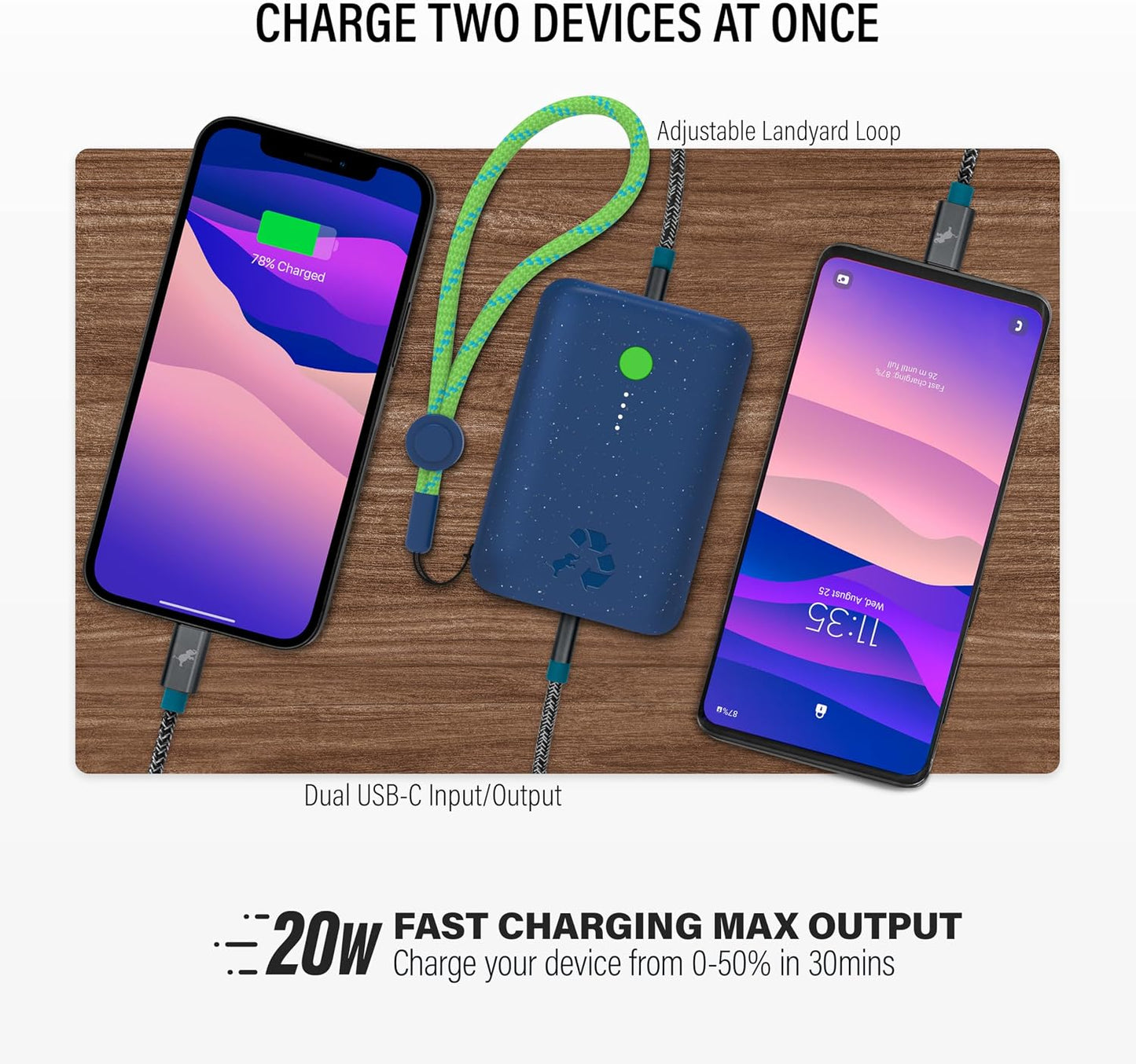 Nimble Champ Cargador Portátil, Batería Externa de 10,000mAh Carga...