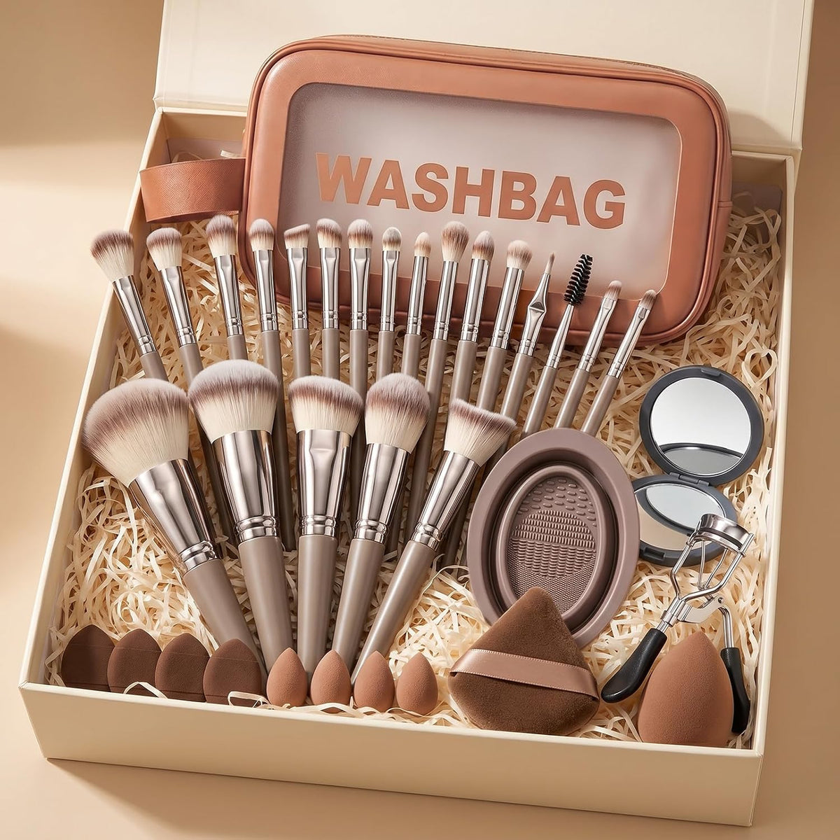 Juego de brochas de maquillaje, 57 brochas de maquillaje multifunci...